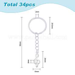 Подвески из сплава в тибетском стиле со скрипичным ключом KEYC-FH0001-22
