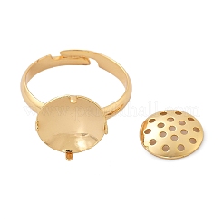Fornituras de anillo ajustables de latón&nbsp;KK-K382-15A-G