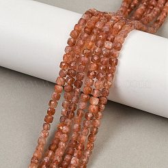 Натуральный Sunstone бисер пряди G-L537-016B