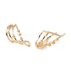 Женские треугольные серьги-гвоздики из латуни с микропаве и прозрачным кубическим цирконием&nbsp;EJEW-G362-12KCG