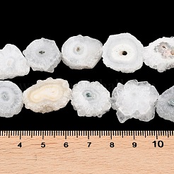 Натуральные бусины из агатовых срезов с друзами подсолнечника&nbsp;G-K381-A01