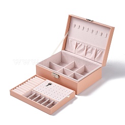 PU-Kunstleder-Schmuck-Organizer-Box mit Schloss&nbsp;CON-P016-B02