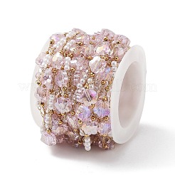 Ионное покрытие (ip) 304 нержавеющая сталь цепочка из бисера ручной работы CHS-K019-01G-02