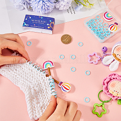 4 шт. 2 стиля силиконовые защитные фиксаторы для спиц с изображением воздушного шара и радужных бусин DIY-SC0023-90