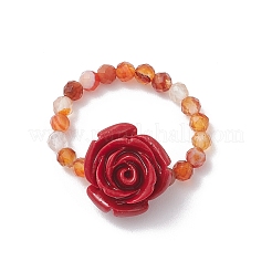 Природные сердолик кольца палец&nbsp;RJEW-TA00212