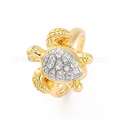 Кольца-манжеты для пальцев с микропаве из прозрачных кубических цирконий из латуни для женщин RJEW-C116-15G