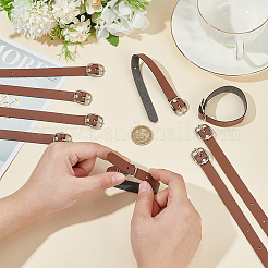 PUレザーの荷物タグストラップ  スーツケースの名札ホルダー  合金バックル  サドルブラウン  200x12.5x1mm&nbsp;AJEW-WH0248-532A