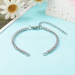 変色しにくい304ステンレススチール製喜平チェーンブレスレット作り  カニカン付き  ステンレス鋼色  6-3/8x1/8インチ（16.2x0.3cm）&nbsp;AJEW-JB01040