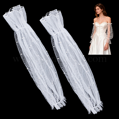 Maniche a sbuffo in rete staccabili in poliestere&nbsp;AJEW-WH0485-43A