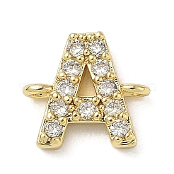 Латунные подвески-буквы с микропаве из прозрачного кубического циркония&nbsp;KK-I382-07G