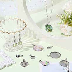 50 шт. 5 стиля подвески из нержавеющей стали 304 с кабошонами&nbsp;STAS-BBC0007-38