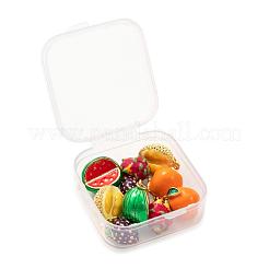 10шт 5 стиля фруктовые темы латунные эмалевые подвески KK-LS0001-32