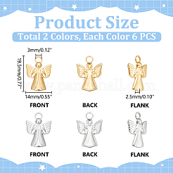 12 шт. 2-цветное ионное покрытие (IP) из нержавеющей стали 304 подвески STAS-UN0060-94