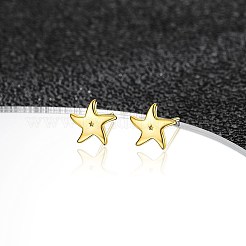 スターリングシルバースタンドピアス  ヒトデ  ゴールドカラー&nbsp;EJEW-BB67166-G