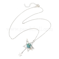 4 collier pendentif étoile en alliage de 4 styles différents&nbsp;NJEW-TA00273