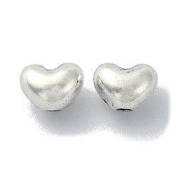Perles en alliage de style tibétain, cœur, argent antique, 6x8x6mm, Trou: 1.6mm, environ 537 pcs/500 g