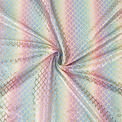 Tissu écailles de sirène fingerinspire 39x59 pouce dégradé or arc-en-ciel hologramme tissu extensible dans les 2 sens en écailles de poisson couleur claire spandex tissu extensible en écailles de poisson imprimé sirène pour la couture de vêtements
