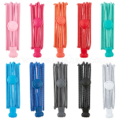 Шнурки шнурка эластичного шнура полиэстера латекса, с пластиковыми пружинными шнуровыми замками, разноцветные, 1000x2.7 мм, 10 цветов, 2sets / цвет, 20sets / мешок