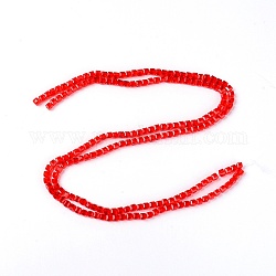 Synthétiques perles de quartz brins, cube, rouge, 5.5x5.5x6mm, Trou: 1mm, Environ 100 pcs/chapelet, 22.44 pouce (57 cm)