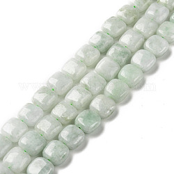 Brins de perles de jade myanmar naturel, carrée, 8.5x8x5mm, Trou: 1mm, Environ 46 pcs/chapelet, 15.35'' (39 cm)