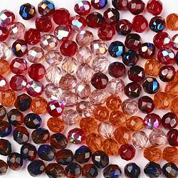 Perles de verre tchèques polies au feu, facette, ananas, rouge, 7.5~8x8mm, Trou: 1.2mm, environ 120 pcs / sachet 