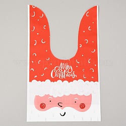 クリスマステーマのビニール袋  クリスマスパーティーのお菓子スナックギフトオーナメント  サンタクロース  22.6x13.5cm  50個/袋