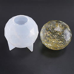 Moldes de silicona, moldes de resina, para resina uv, fabricación de joyas de resina epoxi, facetados, redondo, molde de esfera, blanco, 80x85mm, tamaño interno: 30 mm