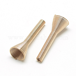 Plated Iron Spring Beads, Coil Beads, Trumpet, Rose Gold, 30.5x10mm, Hole: 2mm
