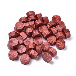 Partículas de cera de sellado, para sello de sello retro, octágono, de color rojo oscuro, 9mm, aproximamente 1500 unidades / 500 g