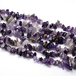 Natural Amethyst Beads Strands, Chips, 3~5x3~5mm, Hole: 1mm, about 31.5inch