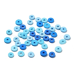 Perle di argilla polimerica fatte a mano ecologiche, Disco / rotondo piatta, perline Heishi, cielo azzurro, 6x0.8~1mm, Foro: 1.8 mm