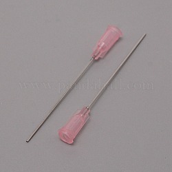 Plastic Fluid Precision Blunt Needle Dispense Tips, with 304 Stainless Steel Pin, Pink, 6.75x0.77cm, Inner Diameter: 0.42cm, Pin: 0.9mm
