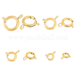 UNICRAFTALE 8Pcs 4 Sizes 201 Stainless Steel Spring Ring Clasps Real 18K Gold Plated Open Spring Ring with Jump Rings Round Clasps Spring Ring Jewelry Connectors for Jewelry Making