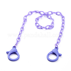 Collares personalizados de cadena de cable de plástico abs, cadenas de bolsos, con cierre de langosta, lila, 18.97 pulgada (48.2 cm)