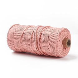 Хлопчатобумажные нитки для вязания поделок, розовые, 3 мм, около 109.36 ярда (100 м) / рулон
