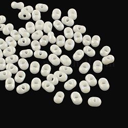 Perles de verre mgb matsuno, Perles rocailles japonaises de cacahuètes, perles de papillon farfalle, ab verre de couleur perles de rocaille, blanc, 4x2x2mm, Trou: 0.5mm, environ 600 cs / 20 g
