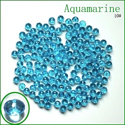 Perles d'imitation cristal autrichien, grade AAA, facette, rondelle, bleu profond du ciel, 4x3mm, Trou: 0.7~0.9mm
