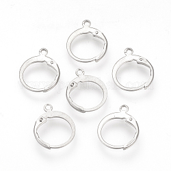 304 Stainless Steel Leverback Earring Findings, with Loop, Stainless Steel Color, 14.5x12x1.5mm, Hole: 1.2mm, Pin: 0.5mm