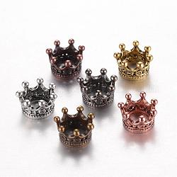 Legierung Tibetische Perlen, Krone, Großloch perlen, Mischfarbe, 10.5x7 mm, Bohrung: 6 mm