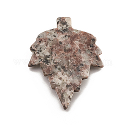 Pendenti in marmo naturale a tema autunnale, foglia d'acero, 45~55x41~46x6~7mm, Foro: 0.8 mm