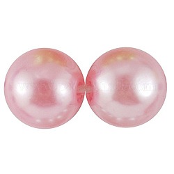 Pink Acrylic Imitation Pearl Round Beads for Chunky Kids Necklace, 20mm, Hole: 2mm