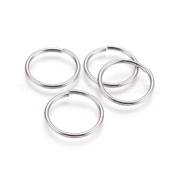 304 Edelstahl offenen Ringe springen, Edelstahl Farbe, 12 Gauge, 25x2 mm, Innendurchmesser: 21 mm, 120 Stück / Beutel