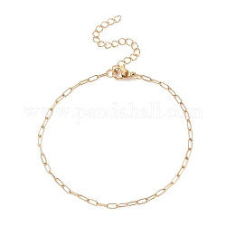 304 Stainless Steel Paperclip Chains Bracelet for Women, Golden, 7-1/2 inch(19.2cm)