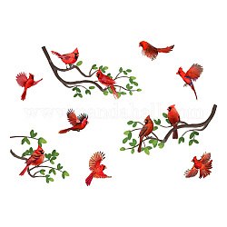 Pegatinas de pared de pvc, decoración de pared, patrón cardinal, modelo del pájaro, 1150x300mm, 2 hojas / set