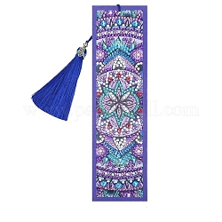 DIY Diamond Painting Stickers Kits For Bookmark Making, with Diamond Painting Stickers, Resin Rhinestones, Diamond Sticky Pen, Tassel, Tray Plate and Glue Clay, Rectangle with Mandala Pattern, Mixed Color, 20.8x5.8cm