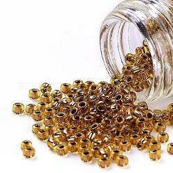 Toho perles de rocaille rondes, Perles de rocaille japonais, (744) ambre doublé de cuivre, 11/0, 2.2mm, Trou: 0.8mm, environ 50000 pcs / livre