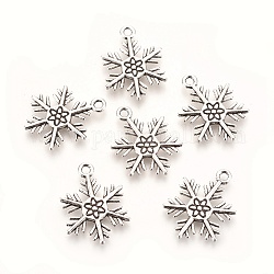 Pendente in lega stile tibetano, cadmio & nichel &piombo libero, fiocco di neve, per Natale, argento antico, 26x19x2mm, Foro: 2 mm