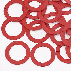 Anillos de madera de enlace, teñido, anillo, rojo, 45x2mm, diámetro interior: 30 mm