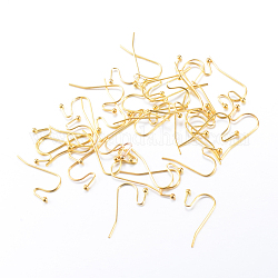 Crochets de boucles d'oreilles en fer, sans nickel, or, 19x13mm, pin: 0.8 mm