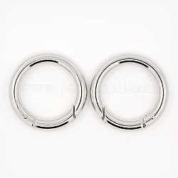 Alloy Spring Gate Rings, O Rings, Platinum, 35x5mm, Inner Diameter: 25mm